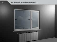 Sabit cam tarafının tüm cam çıtları yerine çakılır.